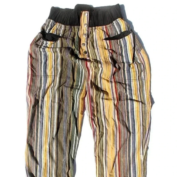 Hippie Stripped Free People Movement FP Movement Hobo Baggy Pants XS - Picture 1 of 7